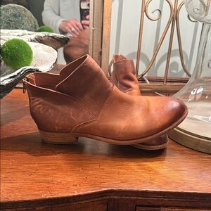 Kork-Ease Women's Cognac Leather Ankle Booties